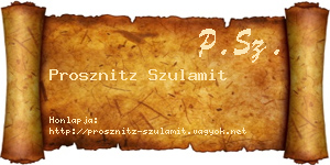 Prosznitz Szulamit névjegykártya